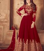 Maroon Georgette Anarkali Salwar Kameez