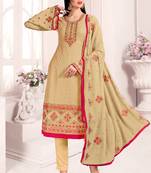 Dark Cream Georgette Straight Suit