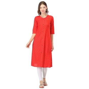 Red printed rayon kurtas-and-kurtis 1