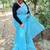 Light blue plain khadi saree with blouse