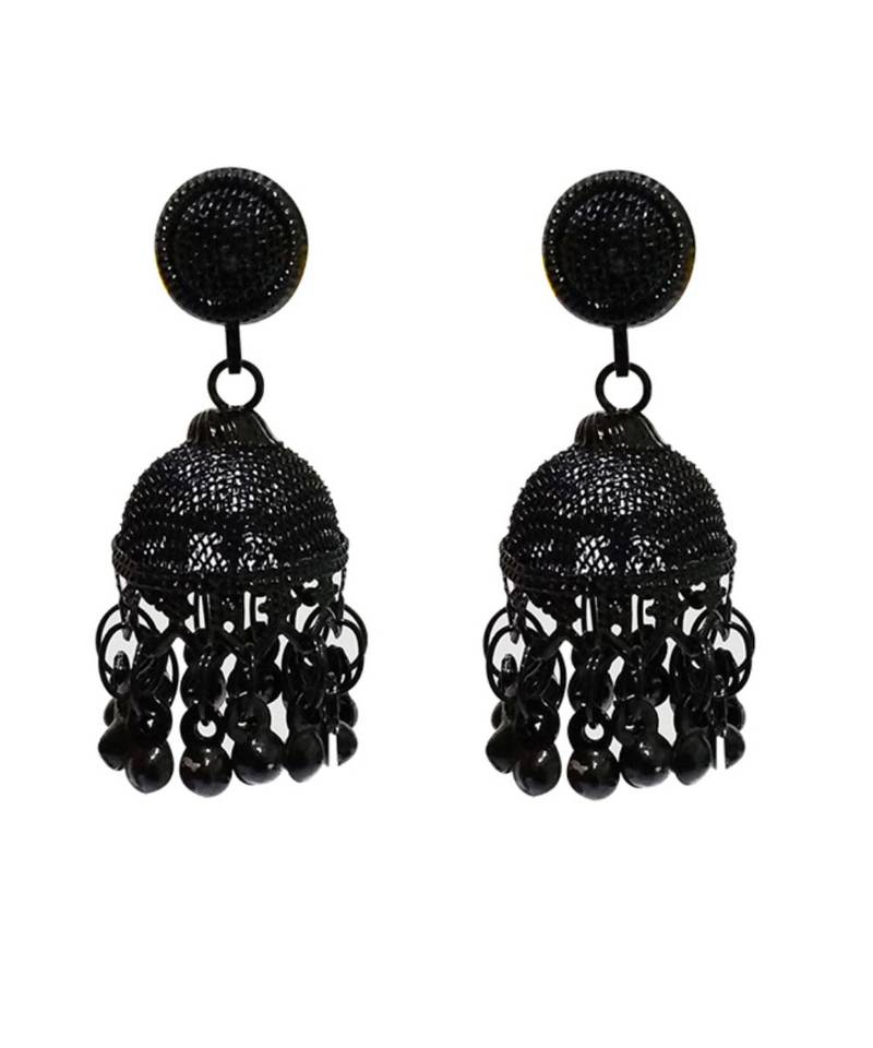 Fashionable Black Jhumka Earrings For Women Girls Passion