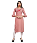 Peach brasso cotton poly ethnic-kurtis