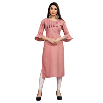 Peach brasso cotton poly ethnic-kurtis 2