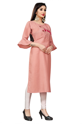 Peach brasso cotton poly ethnic-kurtis 4
