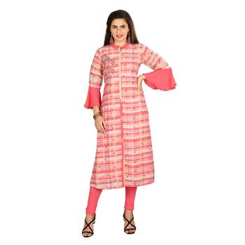 Pink printed cotton kurtas-and-kurtis 1