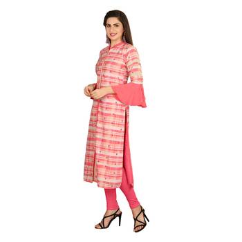 Pink printed cotton kurtas-and-kurtis 3