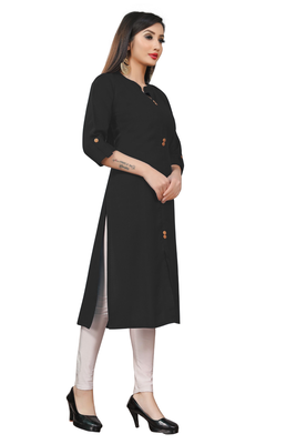 Black plain cotton poly ethnic-kurtis 4