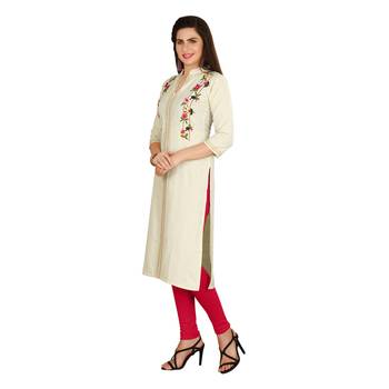 Off-white embroidered cotton kurtas-and-kurtis 3