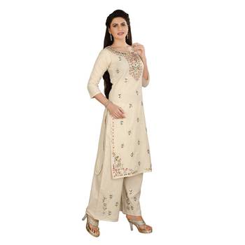 Cream embroidered cotton kurtas-and-kurtis 4