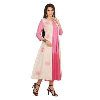 Pink embroidered cotton kurtas-and-kurtis 4