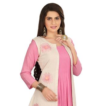 Pink embroidered cotton kurtas-and-kurtis 5