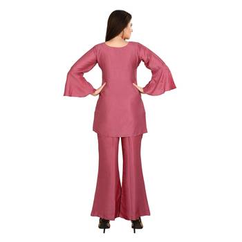 Wine embroidered silk kurtas-and-kurtis 2