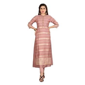 Pink embroidered silk kurtas-and-kurtis 1