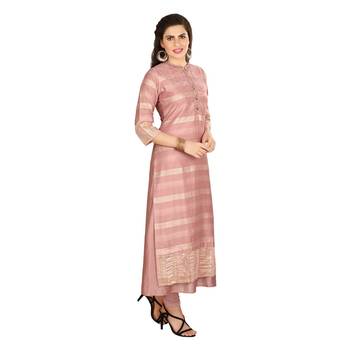 Pink embroidered silk kurtas-and-kurtis 4
