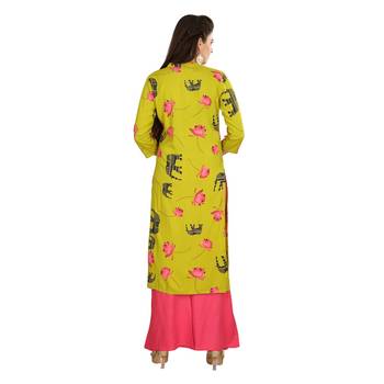 Olive embroidered rayon kurtas-and-kurtis 2