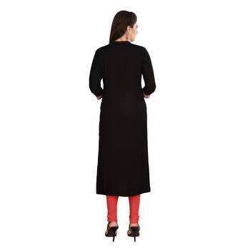 Black embroidered rayon kurtas-and-kurtis 2