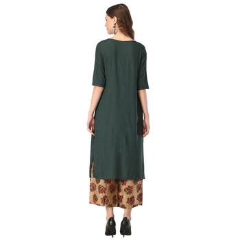 Green embroidered rayon kurtas-and-kurtis 2