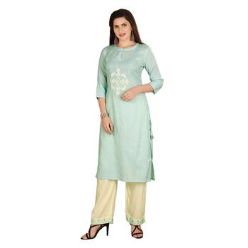 Blue embroidered cotton kurtas-and-kurtis 1
