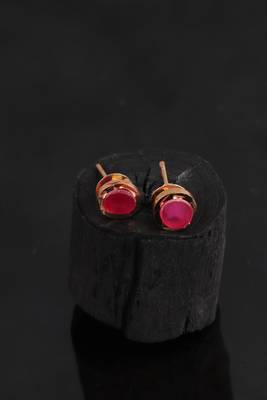 Red Gold Plated Stone Earrings 6