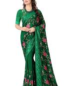 Green Embroidered Art Silk Saree With Blouse