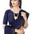 Navy Blue Embroidered Pure Satin Saree With Blouse