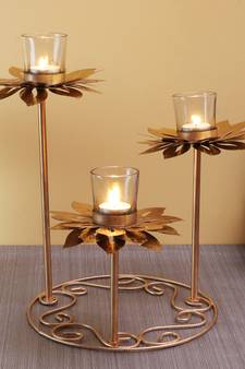 Sunflower Tealight Holder with Glass