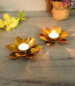 Set of 2 Small Flower Tea Light Holder