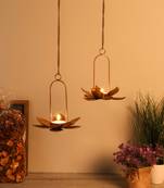 Set of 2 Hook Flower Tealight Holder