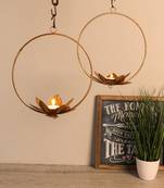 Set of 2 Round Flower Tealight Holder