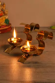 Set of 2  Om Akhand Brass Dia