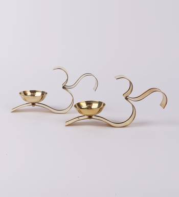 Set of 2  Om Akhand Brass Dia 3