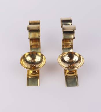 Set of 2  Om Akhand Brass Dia 4