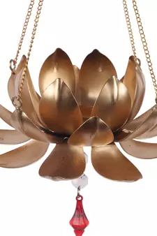 Hanging Lotus Tealight With Beads