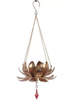 Hanging Lotus Tealight With Beads