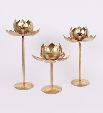 Set of 3  Detachable Lotus Tealight Holder 2