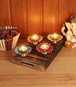 Set of 4 Double Brass Colored Dia