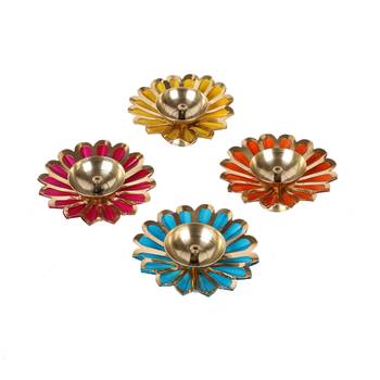Set of 4 Double Brass Colored Dia 3