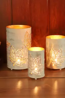 Set of 3 Maple Leaves Votive