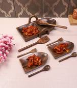 Set of 9 Wooden Boat Platter