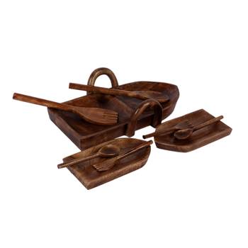 Set of 9 Wooden Boat Platter 2