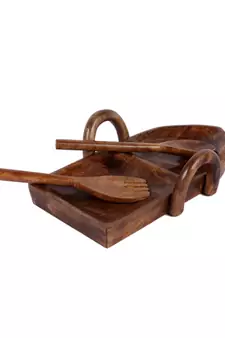 Set of 9 Wooden Boat Platter