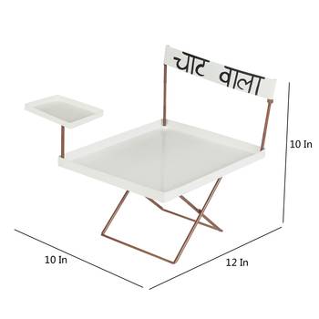 Chaat Serving Platter with Glass Bowls 3