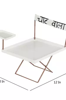 Chaat Serving Platter with Glass Bowls