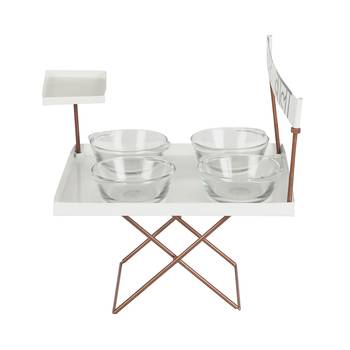 Chaat Serving Platter with Glass Bowls 4