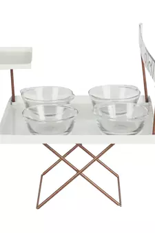 Chaat Serving Platter with Glass Bowls