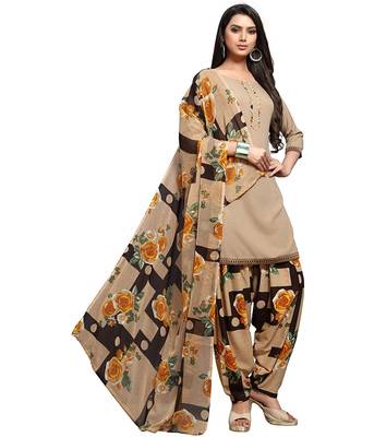 beige printed synthetic patiala salwar 2