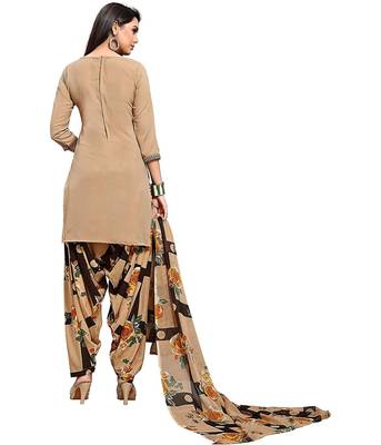 beige printed synthetic patiala salwar 4