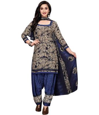 beige printed synthetic patiala salwar 2