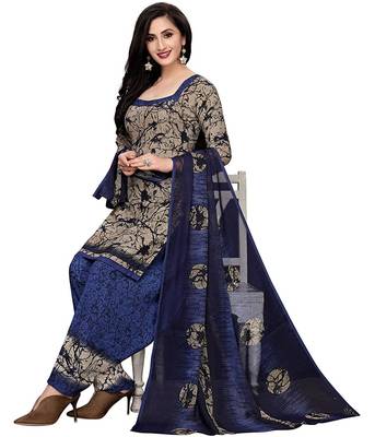 beige printed synthetic patiala salwar 3