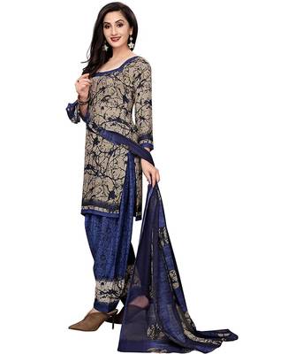 beige printed synthetic patiala salwar 5